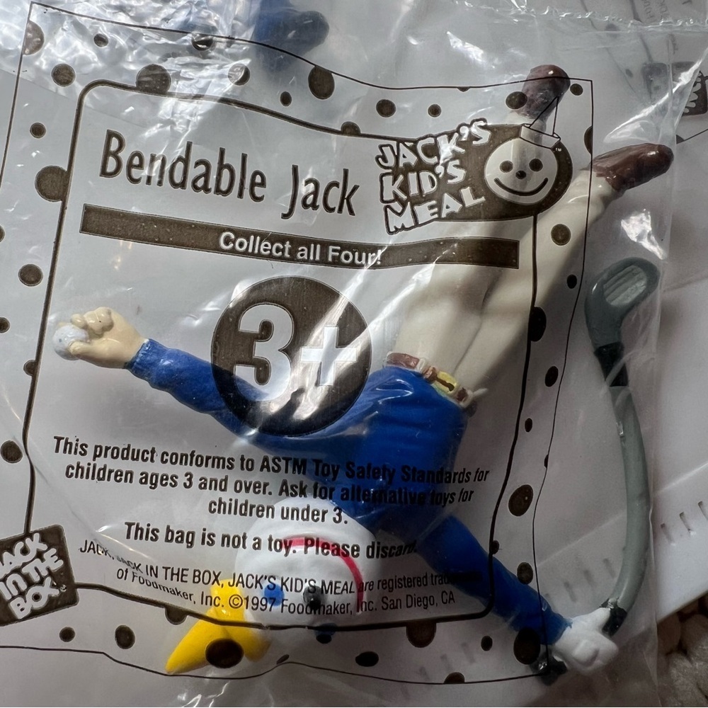 1997-BENDABLE JACKS SET of 3 Toys Jack in the Box NIOP Sealed Happy Meal Toy - Picture 6 of 6